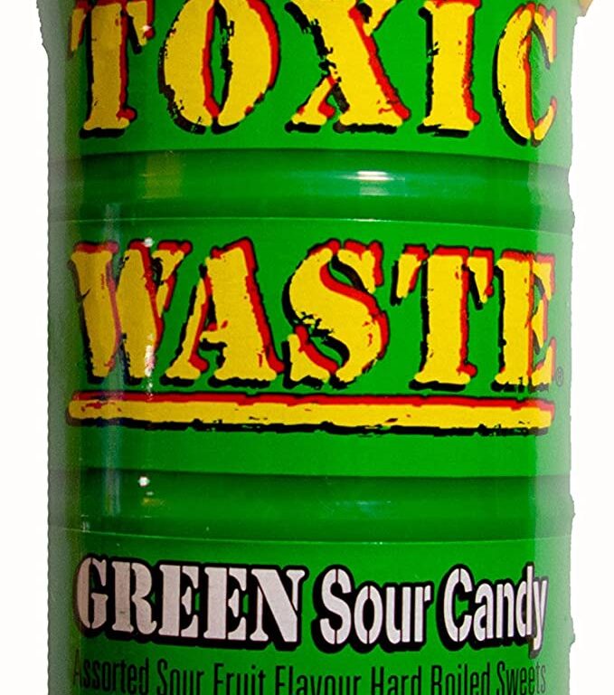 toxic green Warheads Super Sour Bubble Gum Pop 21g