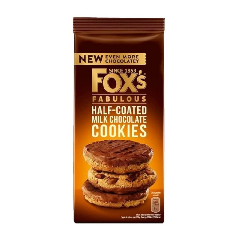 Fox's Fabulous Half-Coated Milk Chocolate Cookies 175g PK8