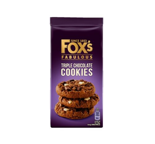 Fox's Fabulous Triple Chocolate Cookies 180g PK8